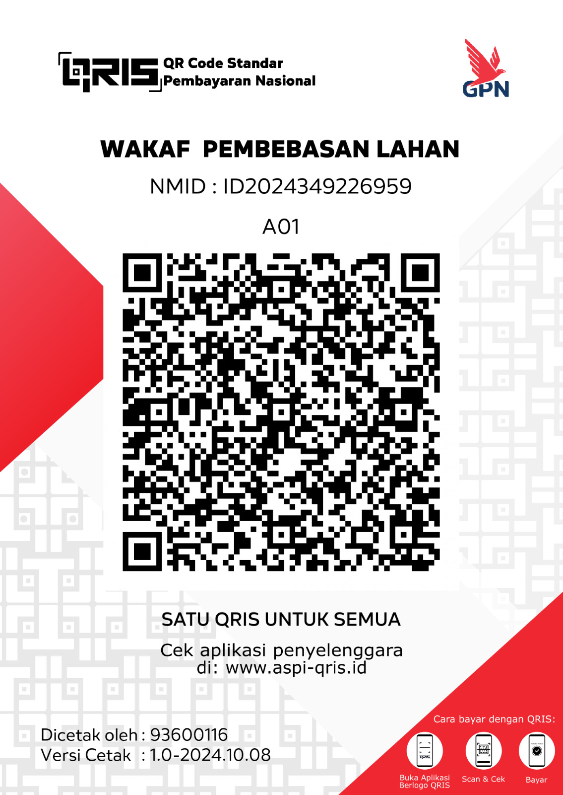 QRIS Wakaf Pembebesan Lahan